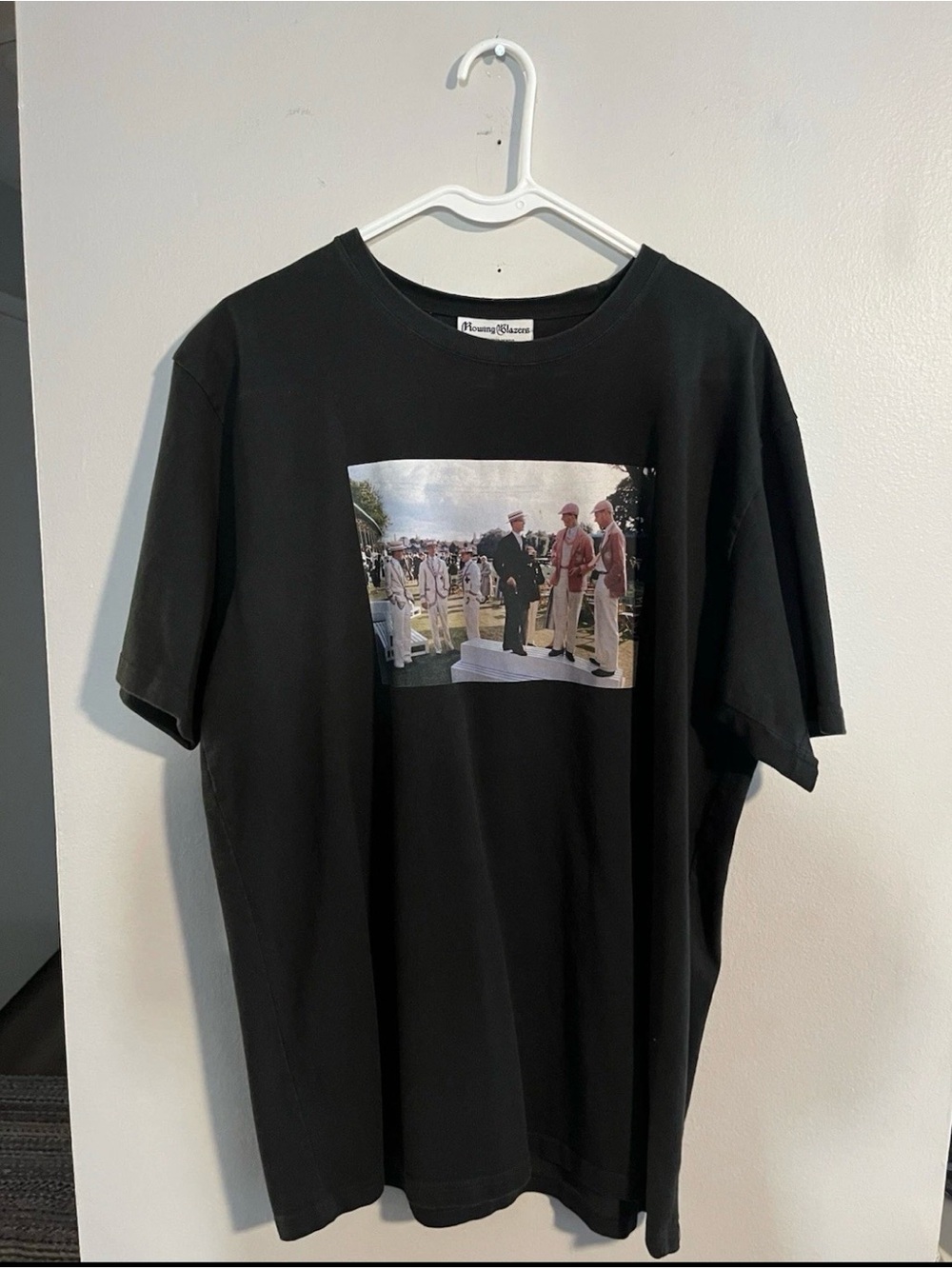 Rowing Blazers X Slim Aarons Black Crewneck Tee with Vintage Regatta Photo